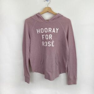Hooray For Rose Dusty Pink Hooded Pullover Top